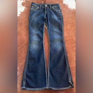 Silver low rise jeans